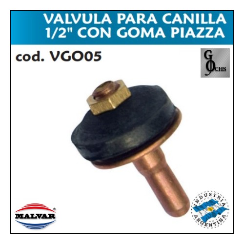 (VGO05) VALVULA P/CANILLA 1/2 CON GOMA PIAZZA - SANITARIOS - VALVULAS PARA CANILL