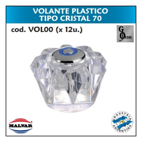 (VOL00) VOLANTE PLASTICO TIPO CRISTAL 70 - SANITARIOS - VOLANTE PLASTICO