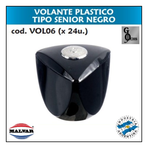 (VOL06) VOLANTE PLASTICO TIPO SENIOR NEGRO - SANITARIOS - VOLANTE PLASTICO