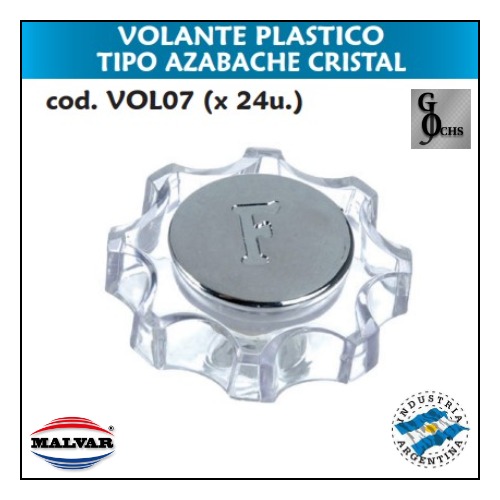 (VOL07) VOLANTE PLASTICO TIPO AZABACHE CRISTAL - SANITARIOS - VOLANTE PLASTICO