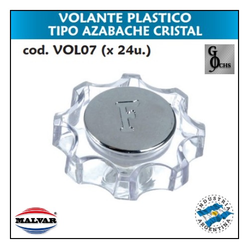 (VOL07) VOLANTE PLASTICO TIPO AZABACHE CRISTAL - SANITARIOS - VOLANTE PLASTICO