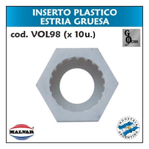 (VOL98) INSERTO PLASTICO ESTRIA GRUESA - SANITARIOS - INSERTO PLASTICO