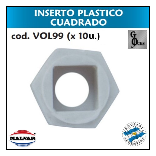 (VOL99) INSERTO PLASTICO CUADRADO - SANITARIOS - INSERTO PLASTICO