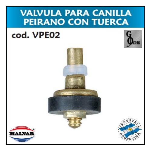 (VPE02) VALVULA PARA CANILLA PEIRANO CON TUERCA - SANITARIOS - VALVULAS PARA CANILL