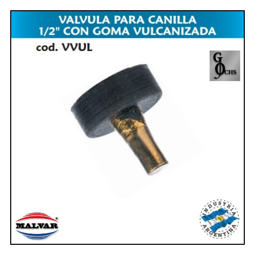 (VVUL) VALVULA PARA CANILLA 1/2 GOMA VULCANIZADA - SANITARIOS - VALVULAS PARA CANILL